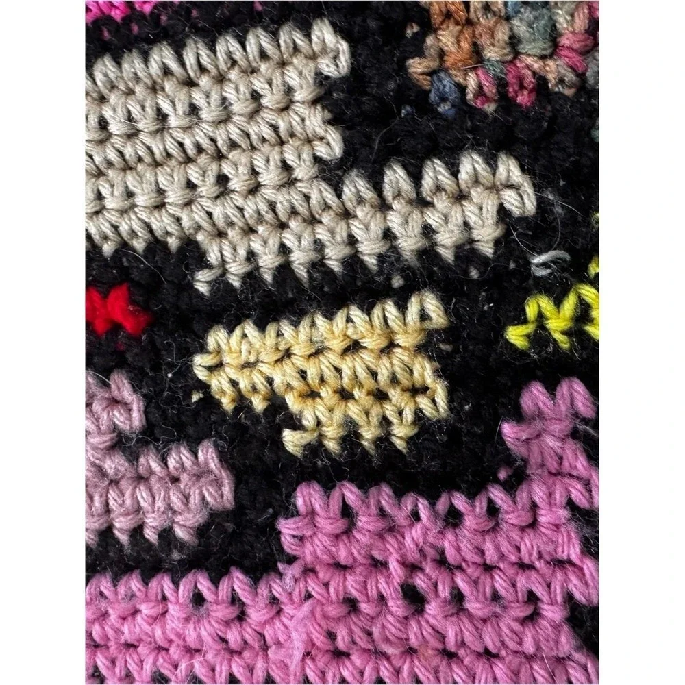 Handmade Crochet Throw Stained Glass Pattern Multicolor 50